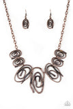 My Cave Is Your Cave - Copper Necklace - Paparazzi Accessories Necklace Bedazzle Me Pretty Mobile Fashion Boutique