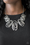My Cave Is Your Cave - Silver Necklace - Paparazzi Accessories Necklace Bedazzle Me Pretty Mobile Fashion Boutique