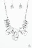 My Cave Is Your Cave - Silver Necklace - Paparazzi Accessories Necklace Bedazzle Me Pretty Mobile Fashion Boutique