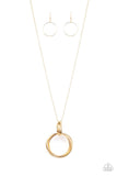 My Ears Are Ringing - Gold Necklace - Paparazzi Accessories Necklace Bedazzle Me Pretty Mobile Fashion Boutique