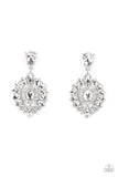 My Good LUXE Charm - White Post Earrings - Paparazzi Accessories Post Earrings Bedazzle Me Pretty Mobile Fashion Boutique
