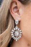 My Good LUXE Charm - White Post Earrings - Paparazzi Accessories Post Earrings Bedazzle Me Pretty Mobile Fashion Boutique