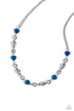 My HEARTBEAT Will Go On - Blue Necklace - Paparazzi Accessories Necklace Bedazzle Me Pretty Mobile Fashion Boutique