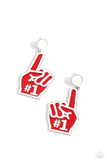 My Number One - Red Post Earrings - Paparazzi Accessories Post Earrings Bedazzle Me Pretty Mobile Fashion Boutique