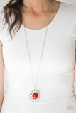 My Primary Color - Red Necklace - Paparazzi Accessories Necklace Bedazzle Me Pretty Mobile Fashion Boutique