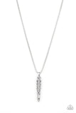 Mysterious Marksman - Silver Mens Necklace - Paparazzi Accessories Mens Necklace Bedazzle Me Pretty Mobile Fashion Boutique