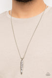 Mysterious Marksman - Silver Mens Necklace - Paparazzi Accessories Mens Necklace Bedazzle Me Pretty Mobile Fashion Boutique