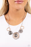 Mysterious Masterpiece - Silver Necklace - Paparazzi Accessories Necklace Bedazzle Me Pretty Mobile Fashion Boutique