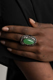 Mystical Mambo - Green Ring - Paparazzi Accessories Ring Bedazzle Me Pretty Mobile Fashion Boutique