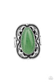 Mystical Mambo - Green Ring - Paparazzi Accessories Ring Bedazzle Me Pretty Mobile Fashion Boutique