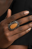Mystical Mambo - Orange Ring - Paparazzi Accessories Ring Bedazzle Me Pretty Mobile Fashion Boutique