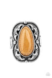 Mystical Mambo - Orange Ring - Paparazzi Accessories Ring Bedazzle Me Pretty Mobile Fashion Boutique