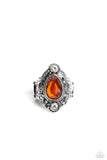 Mystical Mania - Orange Ring - Paparazzi Accessories Ring Bedazzle Me Pretty Mobile Fashion Boutique