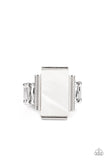 Mystical Marinas - White Ring - Paparazzi Accessories Ring Bedazzle Me Pretty Mobile Fashion Boutique