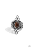 Mystical Mystique - Brown Ring - Paparazzi Accessories Ring Bedazzle Me Pretty Mobile Fashion Boutique