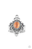 Mystical Mystique - Orange Ring - Paparazzi Accessories Ring Bedazzle Me Pretty Mobile Fashion Boutique