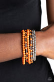 Mythical Magic - Orange Bracelet - Paparazzi Accessories Bracelet Bedazzle Me Pretty Mobile Fashion Boutique