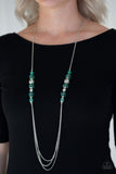Native New Yorker - Green Necklace - Paparazzi Accessories Necklace Bedazzle Me Pretty Mobile Fashion Boutique