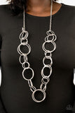 Natural-Born RINGLEADER - Silver Necklace - Paparazzi Accessories Necklace Bedazzle Me Pretty Mobile Fashion Boutique
