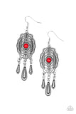 Natural Native - Red Earrings - Paparazzi Accessories Earrings Bedazzle Me Pretty Mobile Fashion Boutique