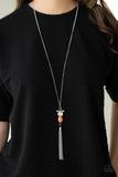 Natural Novice - Orange Necklace - Paparazzi Accessories Necklace Bedazzle Me Pretty Mobile Fashion Boutique