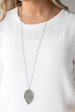 Natural Re-LEAF - Silver Necklace - Paparazzi Accessories Necklace Bedazzle Me Pretty Mobile Fashion Boutique