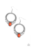 Natural Springs - Orange Earrings - Paparazzi Accessories Earrings Bedazzle Me Pretty Mobile Fashion Boutique