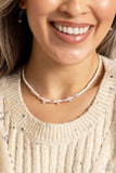 Naturally Notorious - White Necklace - Paparazzi Accessories Necklace Bedazzle Me Pretty Mobile Fashion Boutique