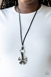 Nautical Nomad - Black Necklace - Paparazzi Accessories Necklace Bedazzle Me Pretty Mobile Fashion Boutique