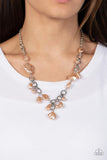 Nautical Nouveau - Brown Necklace - Paparazzi Accessories Necklace Bedazzle Me Pretty Mobile Fashion Boutique