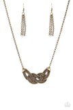 Nautically Naples - Brass Necklace - Paparazzi Accessories Necklace Bedazzle Me Pretty Mobile Fashion Boutique
