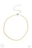 Neon Lights - Orange Necklace - Paparazzi Accessories Necklace Bedazzle Me Pretty Mobile Fashion Boutique