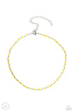 Neon Lights - Yellow Necklace - Paparazzi Accessories Necklace Bedazzle Me Pretty Mobile Fashion Boutique