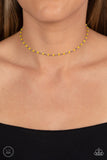 Neon Lights - Yellow Necklace - Paparazzi Accessories Necklace Bedazzle Me Pretty Mobile Fashion Boutique