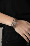 Nerves of Steel - Black Bracelet - Paparazzi Accessories Bracelet Bedazzle Me Pretty Mobile Fashion Boutique