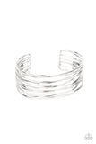 Nerves of Steel - Silver Bracelet - Paparazzi Accessories Bracelet Bedazzle Me Pretty Mobile Fashion Boutique