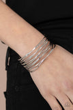 Nerves of Steel - Silver Bracelet - Paparazzi Accessories Bracelet Bedazzle Me Pretty Mobile Fashion Boutique