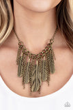 NEST Friends Forever - Brass Necklace - Paparazzi Accessories Necklace Bedazzle Me Pretty Mobile Fashion Boutique