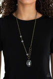 Never a Dull Moment - Brass Necklace - Paparazzi Accessories Necklace Bedazzle Me Pretty Mobile Fashion Boutique