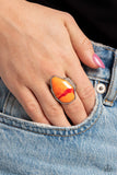 Never Say TIE DYE - Orange Ring - Paparazzi Accessories Ring Bedazzle Me Pretty Mobile Fashion Boutique