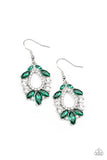 New Age Noble - Green Earrings - Paparazzi Accessories Earrings Bedazzle Me Pretty Mobile Fashion Boutique
