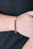 New Age Traveler - Red Bracelet - Paparazzi Accessories Bracelet Bedazzle Me Pretty Mobile Fashion Boutique