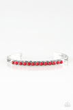 New Age Traveler - Red Bracelet - Paparazzi Accessories Bracelet Bedazzle Me Pretty Mobile Fashion Boutique