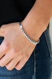 New Age Traveler - White Bracelet - Paparazzi Accessories Bracelet Bedazzle Me Pretty Mobile Fashion Boutique
