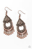 New Delhi Native - Copper Earrings - Paparazzi Accessories Earrings Bedazzle Me Pretty Mobile Fashion Boutique
