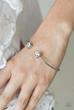 New Traditions - White Bracelet - Paparazzi Accessories Bracelet Bedazzle Me Pretty Mobile Fashion Boutique