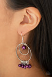 New York Attraction - Purple Earrings - Paparazzi Accessories Earrings Bedazzle Me Pretty Mobile Fashion Boutique