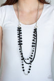 New York City Chic - Black Necklace - Paparazzi Accessories Necklace Bedazzle Me Pretty Mobile Fashion Boutique