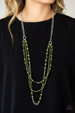New York City Chic - Green Necklace - Paparazzi Accessories Necklace Bedazzle Me Pretty Mobile Fashion Boutique