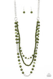 New York City Chic - Green Necklace - Paparazzi Accessories Necklace Bedazzle Me Pretty Mobile Fashion Boutique